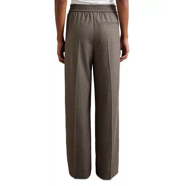 REISS Petite Tarley Check Pants-Neautral Check 3 REISS Petite Tarley Check Pants-Neautral Check - Image 3