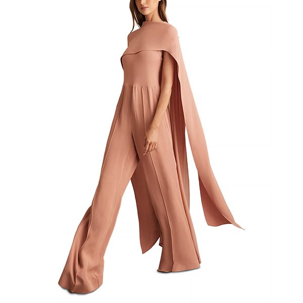 Reiss Capeback Jumpsuit in Pink