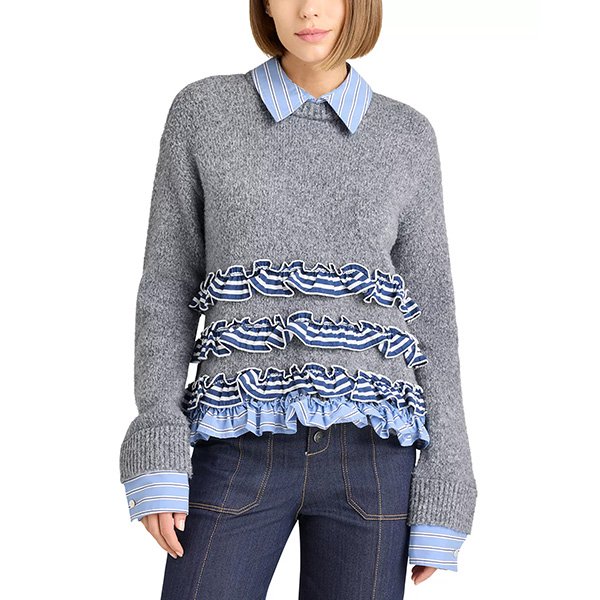 Cinq à Sept Leina Collared Crewneck Sweater (1)