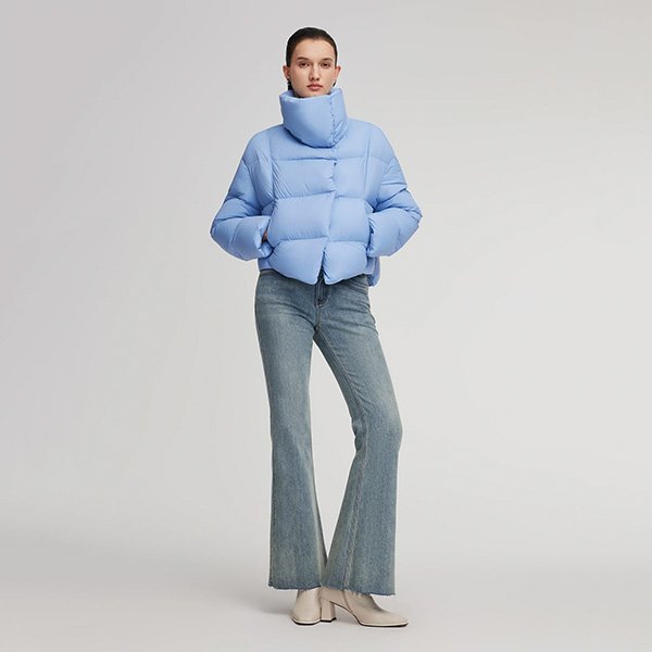 Goelia Windproof Goose Down Jacket-Sharp Blue