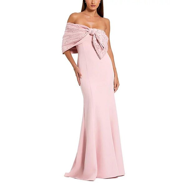 Mac Duggal Blush Beaded Bow Gown (1)