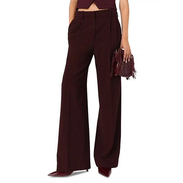 Maje Burgundy Wide-Leg Suit Trousers 3 Maje Burgundy Wide-Leg Suit Trousers - Image 3