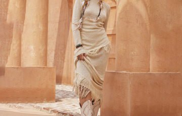 Solid Sweater Fringe Maxi Skirt (3)