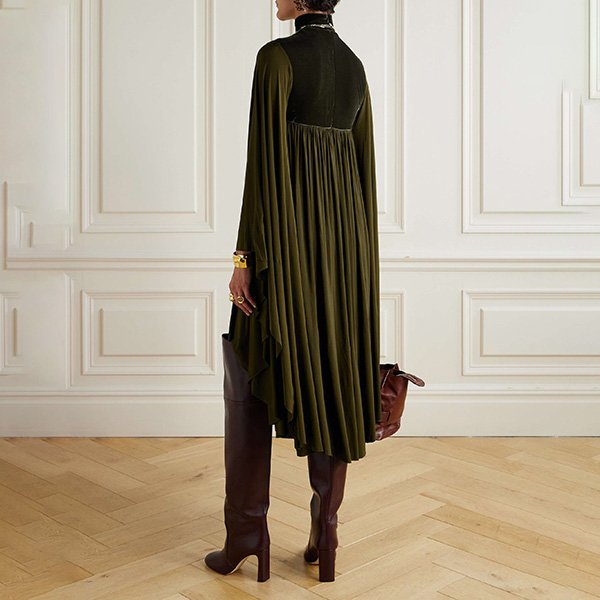 Zimmermann Velvet Batwing Mini Dress Olive 2