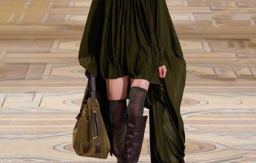Zimmermann Velvet Batwing Mini Dress-Olive (3)