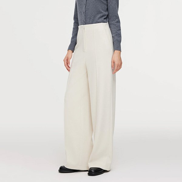 Goelia High Waist Wide Leg Pants-Ivory