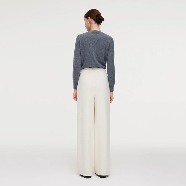 Goelia High Waist Wide Leg Pants-Ivory 3 Goelia High Waist Wide Leg Pants-Ivory - Image 3