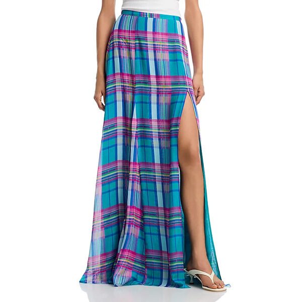 LAGENCE Plaid Maxi Skirt (1) LAGENCE Plaid Maxi Skirt