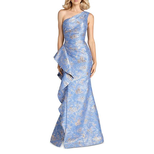 Teri Jon Metallic Jacquard Gown (1)