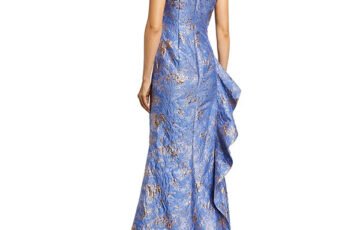 Teri Jon Metallic Jacquard Gown (2)
