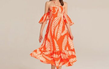 Bust Halterneck Off Shoulder Printed Dress (1)
