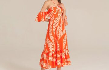 Bust Halterneck Off Shoulder Printed Dress (3)