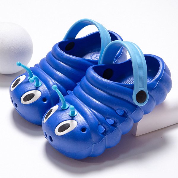 Kids caterpillar clogs with 3D cartoon design and non-slip EVA sole