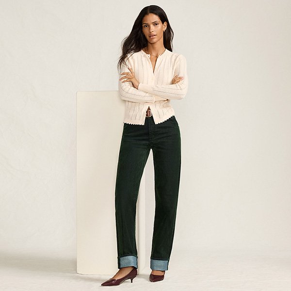 Lands' End Flocked Relaxed Straight Jeans (1)