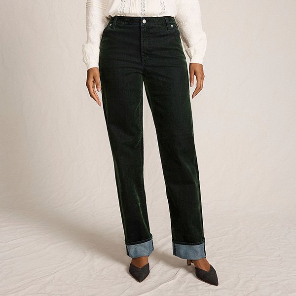 Lands' End Flocked Relaxed Straight Jeans (3)