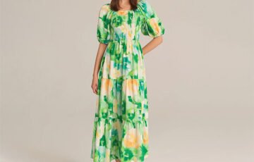 U Neck Smocked Bodice Maxi Dress (5)