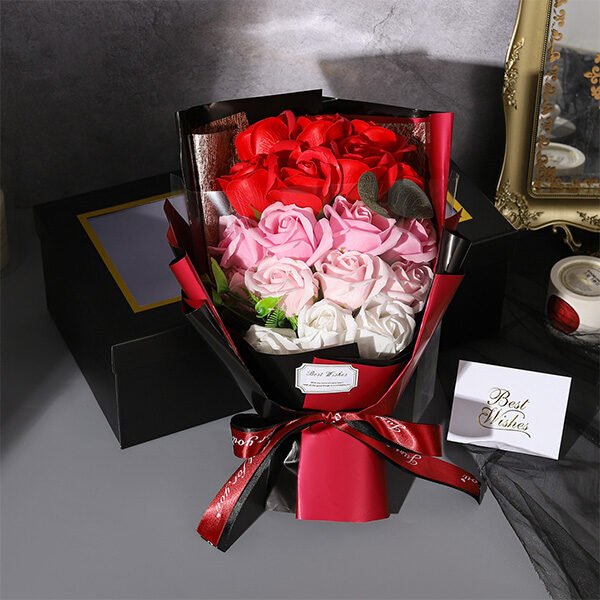 Valentine Soap Flower Bouquet | Gift Box