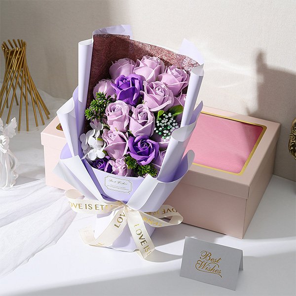 Valentine Soap Flower Bouquet Gift Box 10 Valentine Soap Flower Bouquet | Gift Box