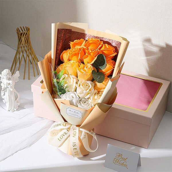 Bouquet Gift Box Valentine's Day Gift Fake Flower (9) Bouquet Valentines Day Gift Fake Flower