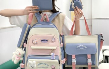 Girls Contrast Cute Large Capacity Backpack (3)