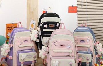 Girls Contrast Cute Large Capacity Backpack