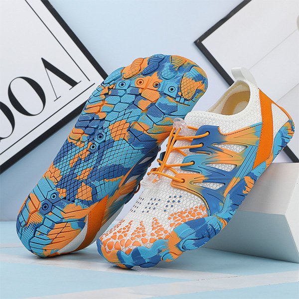Quick-drying water shoes with mesh upper and non-slip rubber sole