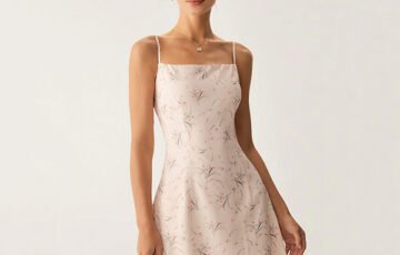 Pink Floral A-Line Slip Dress (1)