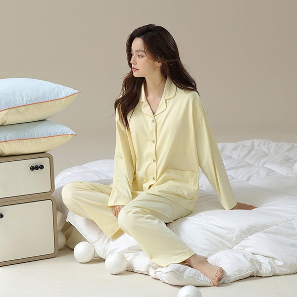 Couple Cotton Pajamas Long Sleeve Set 12