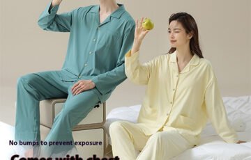 Couple Cotton Pajamas Long Sleeve Set (13)