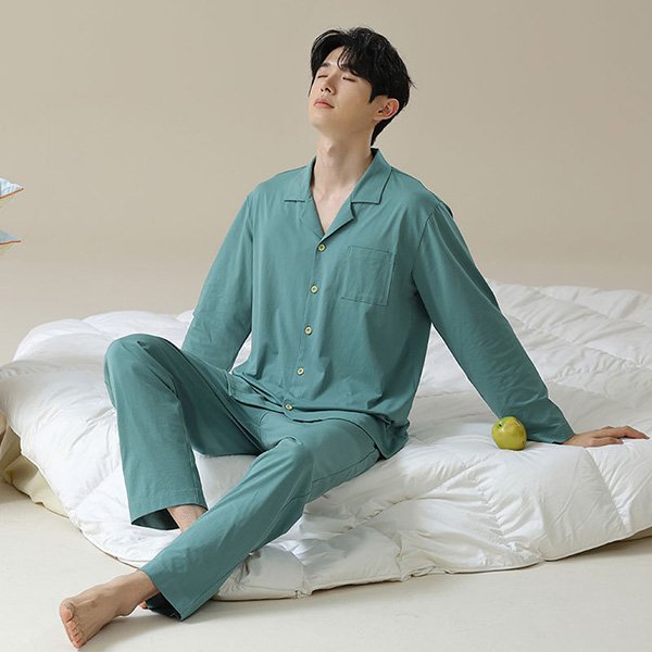 Couple Cotton Pajamas Long Sleeve Set 22