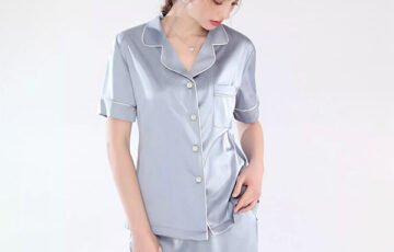Fashion Summer Ice Silk Pajamas Suit (1)