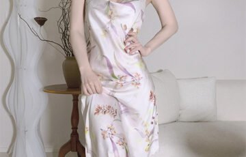 Ice Silk Halter Skirt with Swing Collar (2)