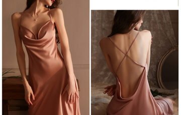 Ice Silk Mesh Long Pajamas Set (3)