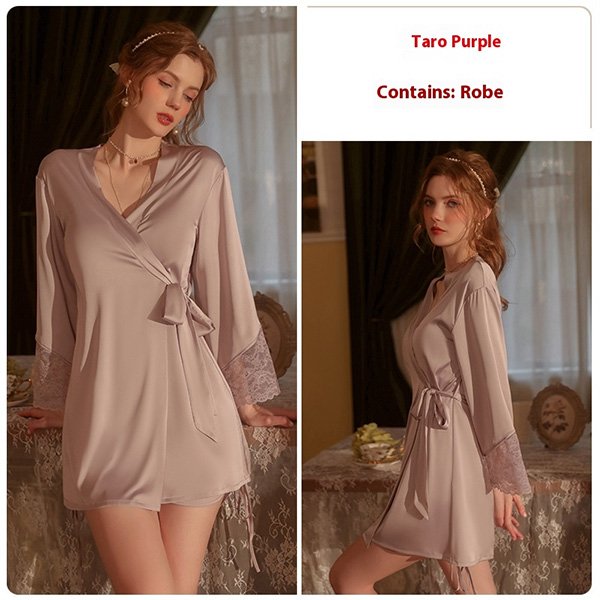 Lace Backless Low cut Satin Slip Nightdress 5