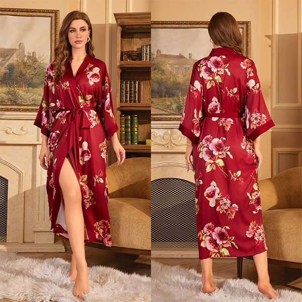 Ladies Satin Bathrobe
