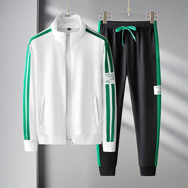 Men's Sport Cardigan Zipper Two-Piece Set (1) Mens Sport Cardigan Zipper Two-Piece Set