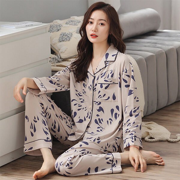 Women's Cotton Cardigan Pajama Set