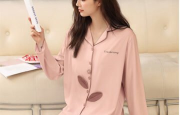 Womens Long-Sleeve Cardigan Pajama Set (4)