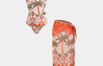 Coconut Palm Print Swimwear Set (4)