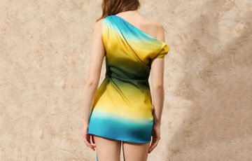 Contrast Print Satin Mini Dress (3)