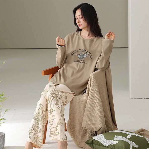 Spring And Autumn Cotton Pajama Set (3) Spring And Autumn Cotton Pajama Set