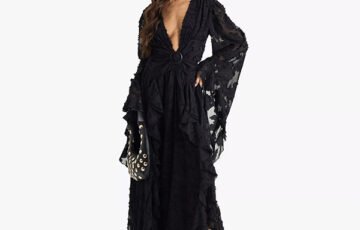 Textured Split Cut Out Maxi Dress (1)