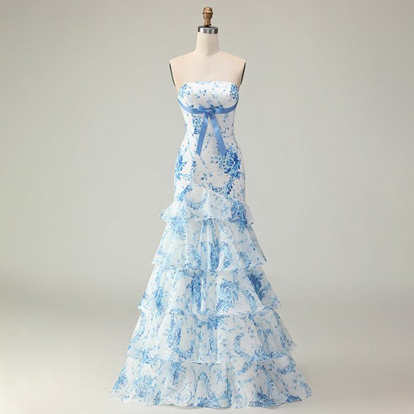 Zapaka Flower Mermaid Prom Dress (1)