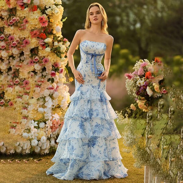 Zapaka Flower Mermaid Prom Dress (2)