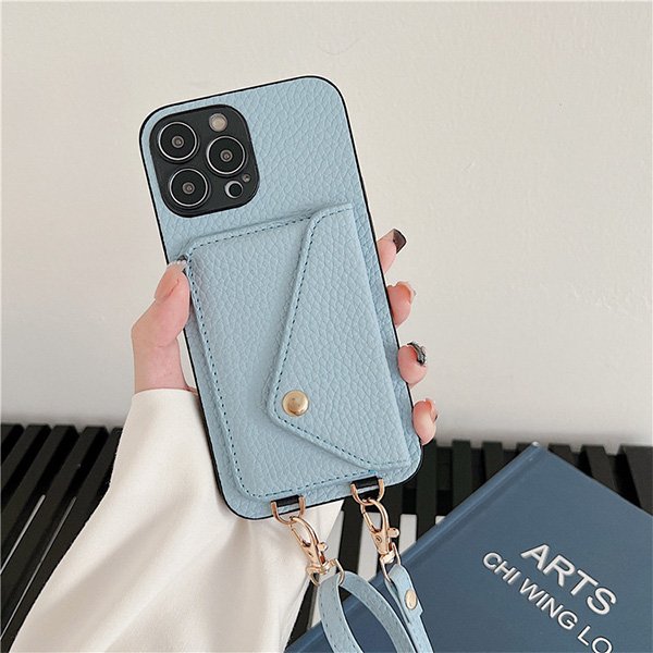 Litchi Crossbody iPhone 16 Pro Max Case 8