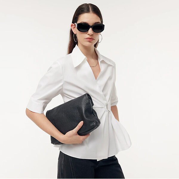 Cotton Women Wrap Shirt (1) Cotton Women Wrap Shirt