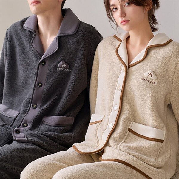 Couple Pajamas Fleece-Lined Womens Suit
