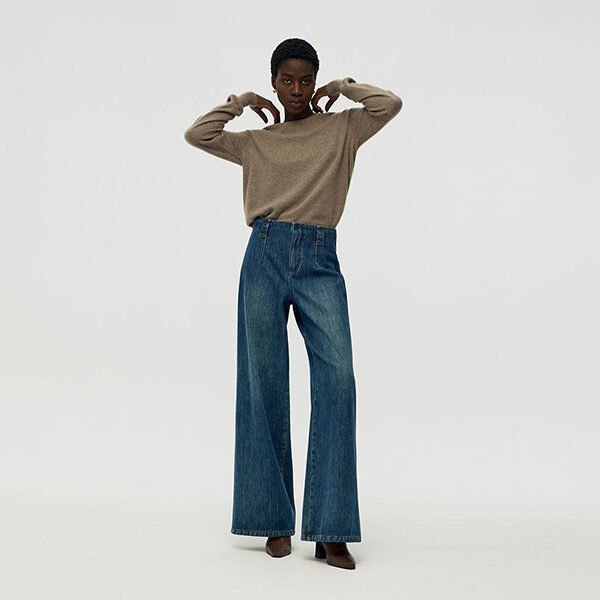 Fleece-Lined Wide-Leg Jeans for Women (10) Fleece-Lined Wide-Leg Jeans for Women