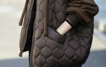 Hooded Stitching Thick Down Coat (2)