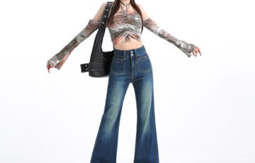 Loose American Style High-Waist Flared Pants (2) Loose American Style High-Waist Flared Pants (2)